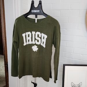 Green 'Irish' Women's Sweater Shirt, Small